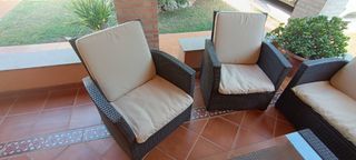 Conjunto jardín mimbre - 4 piezas