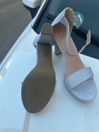 Zapatos Plata Brillantes Fiesta