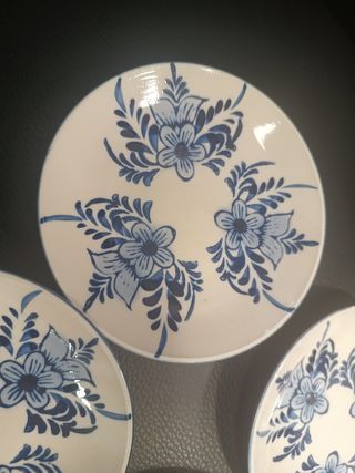 4 Piattini in Porcellana - Blu e Bianco