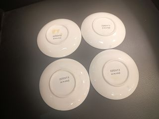 4 Piattini in Porcellana - Blu e Bianco