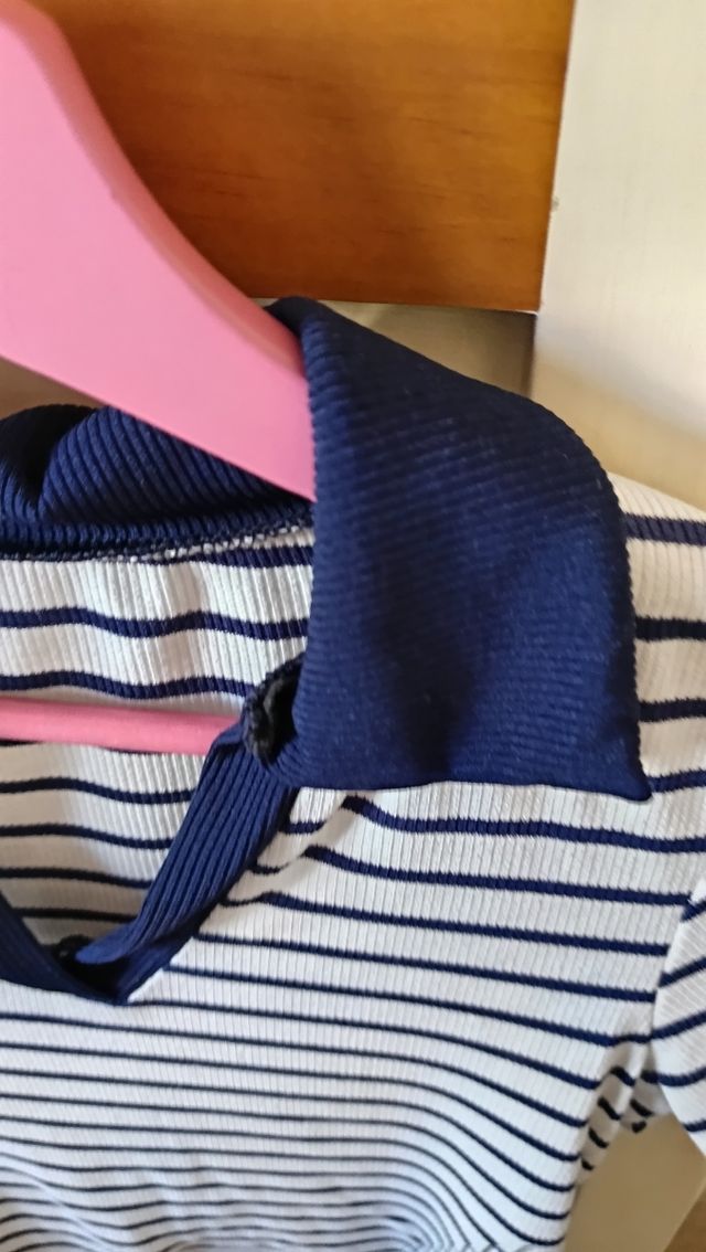 Conjunto falda rayas azul-blanco