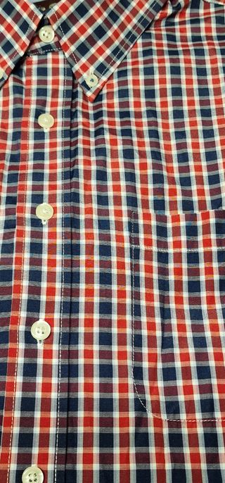 Camisa cuadros hombre rojo-azul