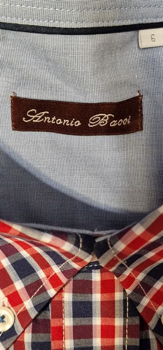 Camisa cuadros hombre rojo-azul
