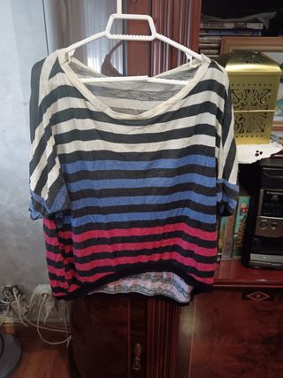 Camiseta rayas azul marino L