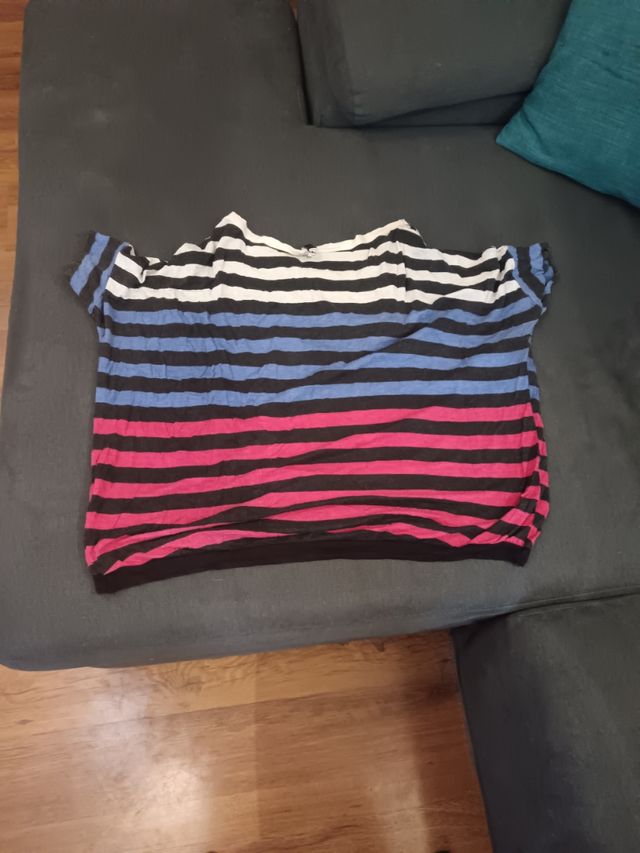 Camiseta rayas azul marino L