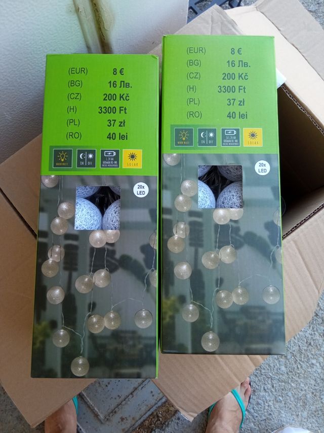 3 Luces solares algodón 20 LED