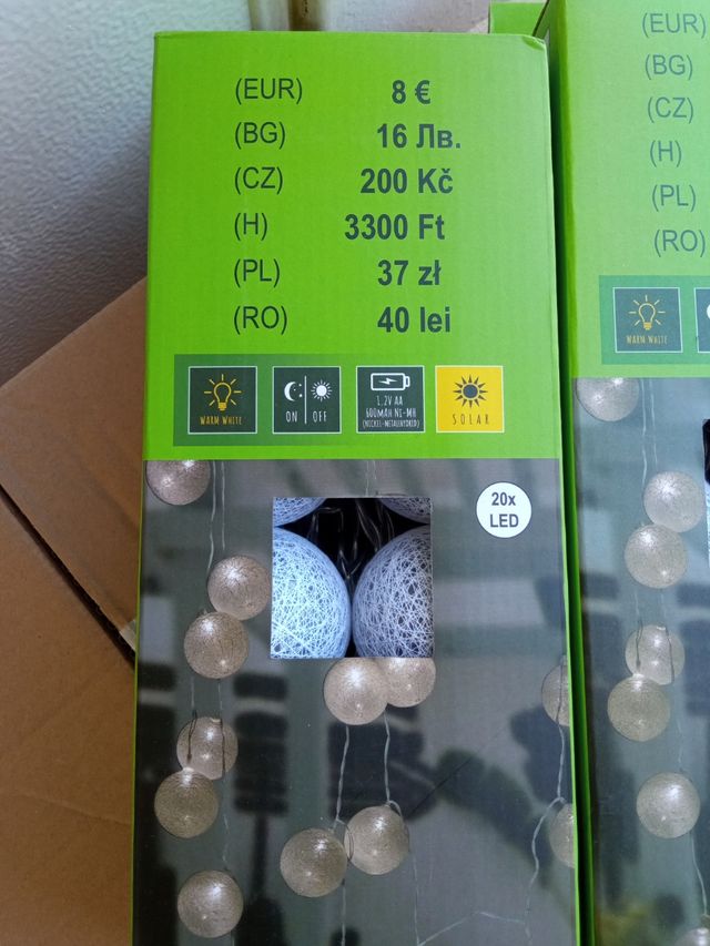 3 Luces solares algodón 20 LED