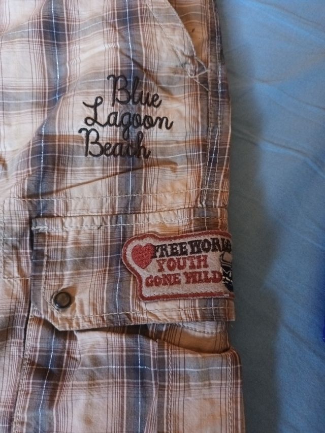 Bermudas beige cuadros