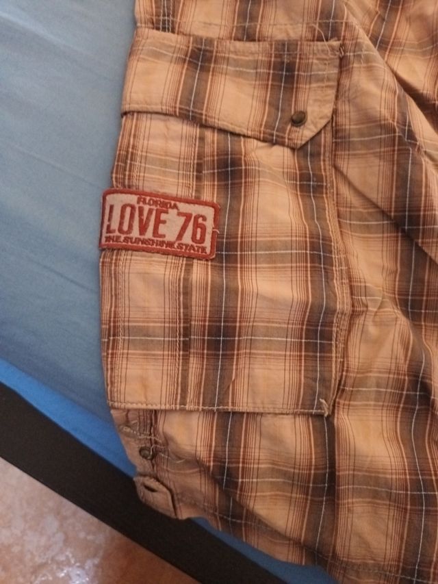 Bermudas beige cuadros