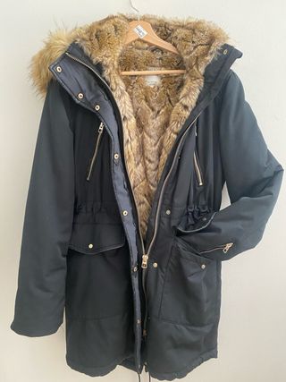 Chaquetón Zara negro talla S