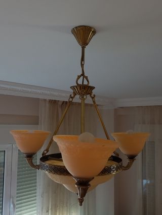 Lampara bronce 3 tulipas - vintage