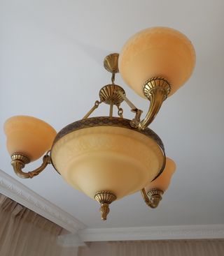 Lampara bronce 3 tulipas - vintage
