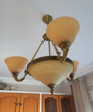 Lampara bronce 3 tulipas - vintage