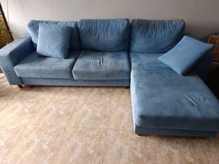 Sofá chaise longue azul