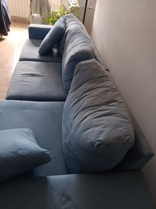 Sofá chaise longue azul