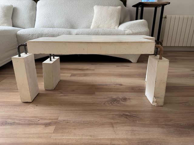 Mesa centro blanca - Estilo industrial
