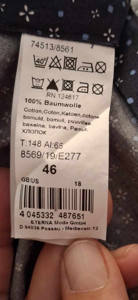 Camisa estampada azul hombre XXL