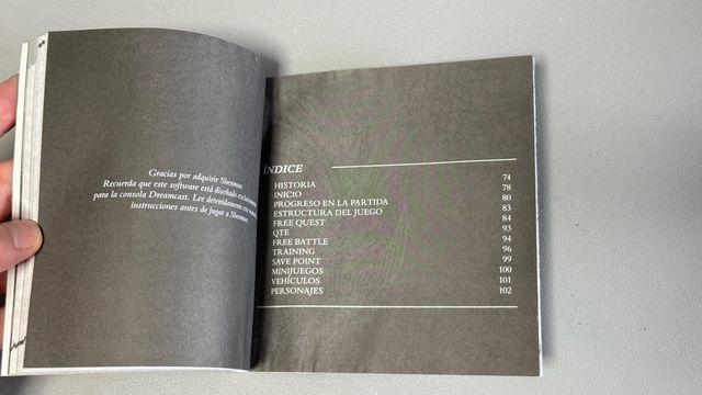 Manuales Shenmue Dreamcast