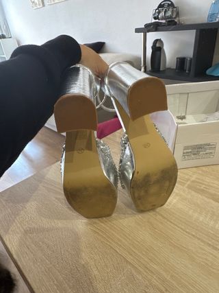 Zapatos Plataforma Plata - Tacones