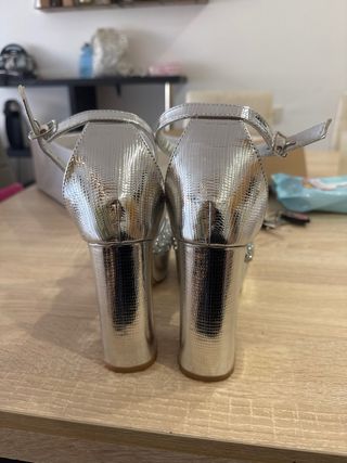 Zapatos Plataforma Plata - Tacones