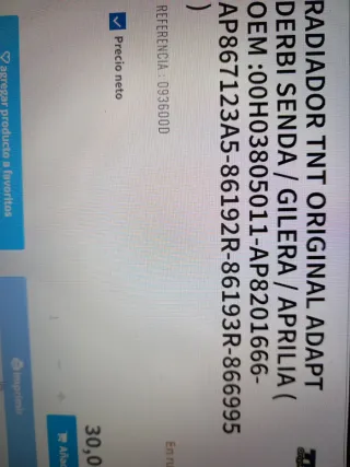 Radiador Derbi Senda Aprilia RX