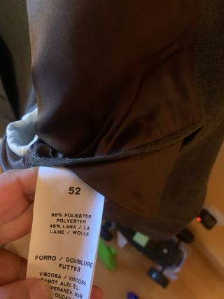 Traje gris lana caballero talla 52