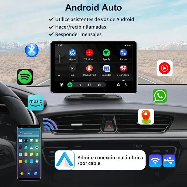 Pantalla 9" CarPlay Android Auto