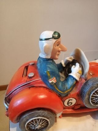 Auto da corsa vintage salvadanaio ceramica