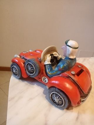 Auto da corsa vintage salvadanaio ceramica