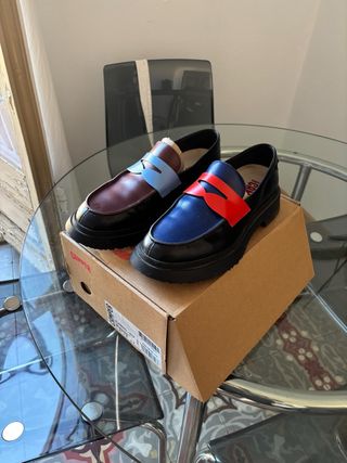 Zapatos Camper Twins - Azul y Marrón