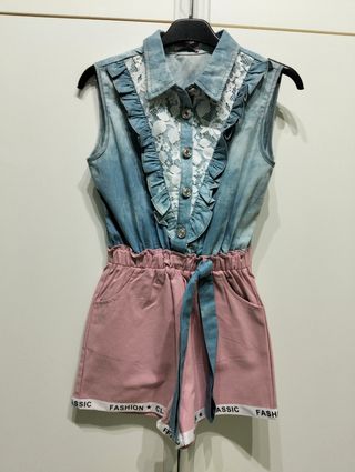 Tutina jumpsuit effetto Jeans bimba 10 anni