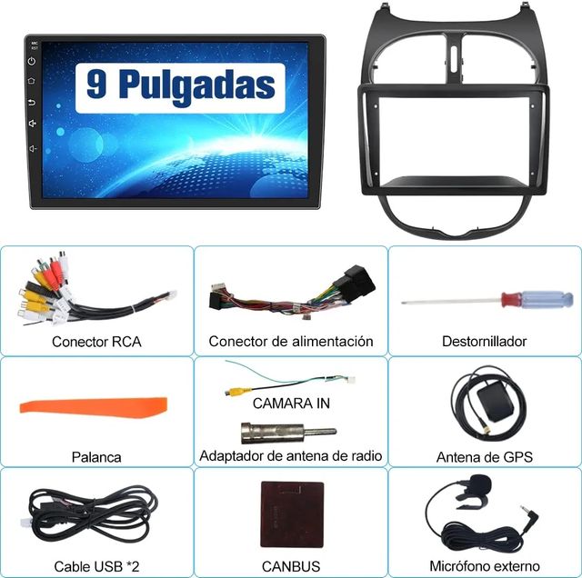 Radio Android 12 para Peugeot - 2GB+32GB