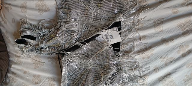 Top paillettes argento tg M