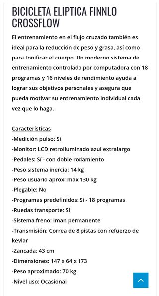 Bicicleta elíptica Finnlo Crossflow