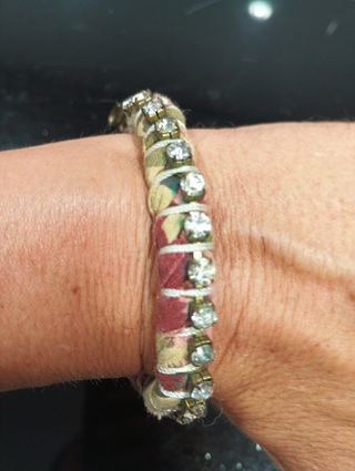Pulsera Flamenco beige y rosa