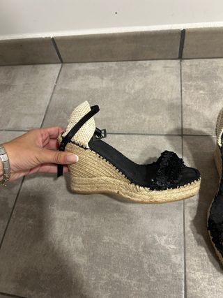 Sandalias esparto negras