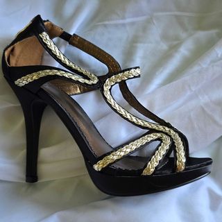 Sandalias E.Ferri negras tacón alto 36
