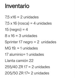 Llantas 15" - 17" nuevas y usadas