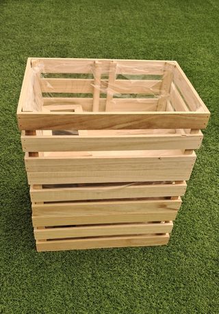 4 CAJAS CESTA DE MADERA.NUEVA.