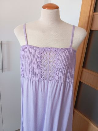 Vestido largo lila Zara XL