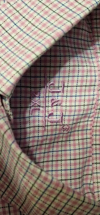 Camisa cuadros rosa hombre