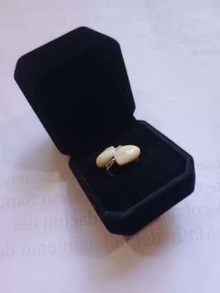 Anillo compromiso plata colmillos