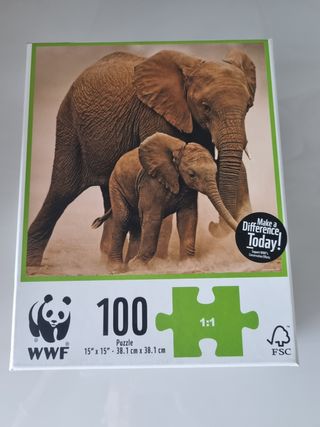 Puzzle WWF Elefantes 100 piezas