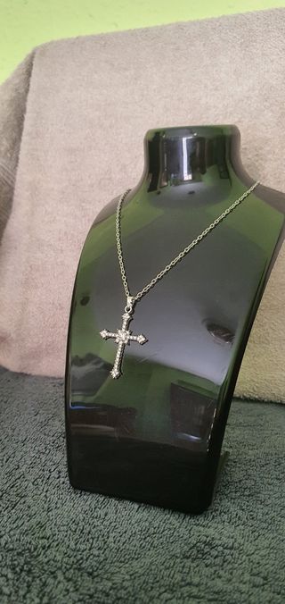 Collar Cruz Plata Brillante