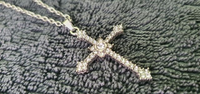 Collar Cruz Plata Brillante