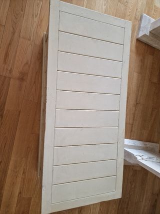 Baúl madera blanco roto almacenaje