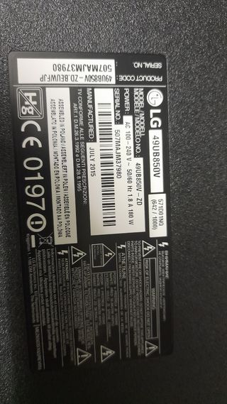 Repuestos TV LG 49UB850V