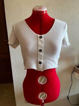 Top corto blanco mujer