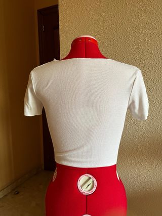 Top corto blanco mujer