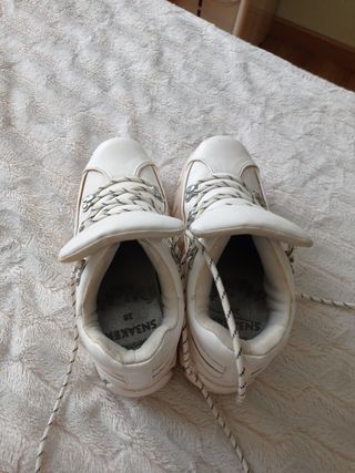 Zapatos plataforma blancos mujer